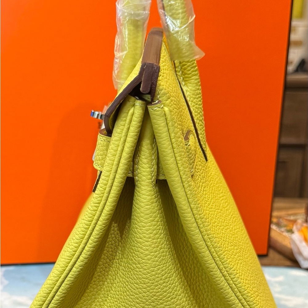 For Lulu - Butter Yellow leather Top-Handle Handbag 30cm handmade quality